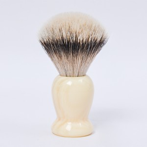 Dongshen veleprodajna privatna robna marka, luksuzna prirodna ručka od smole dlake jazavca srebrnog vrha, muška četka za brijanje za mokro brijanje lica