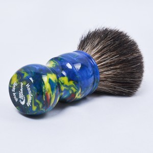 Dongshen Brush Wholesale Blue Resin Handle Durable Black Badger Hair Men's Wet Shaving Brush
