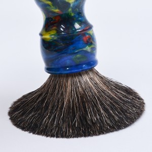 Чоловіча щітка для вологого гоління Dongshen Brush Blue Resin Handle Durable Black Badger Hair