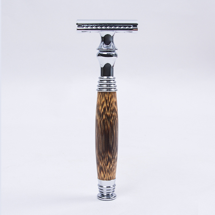 Dongshen eco-friendly natural wooden handle sustainable and durable double edge men’s shaving safety razor