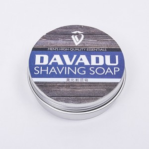 Xabón de afeitar masculino de escuma orgánica premium e sándalo tonificante con logotipo personalizado de marca privada