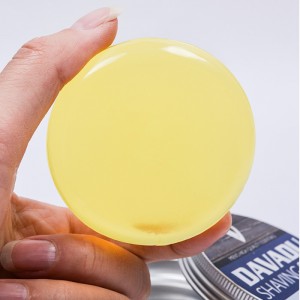 Dongshen veľkoobchodná súkromná značka osviežujúca citrónová vôňa husté penivé tónovacie pánske mydlo na holenie