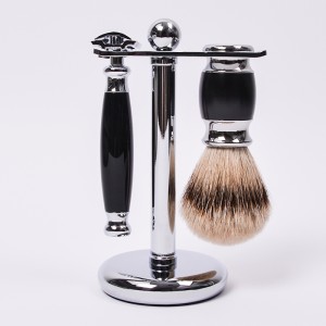Dongshen luksusowy metalowy chromowany stojak do golenia hurtowo klasyczna maszynka do golenia i uchwyt na pędzel do golenia