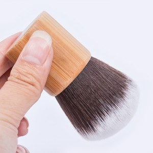 Dongshen kabuki børste leverandør private label trehåndtak vegansk kunstig syntetisk hår bærbar makeup kabuki børste