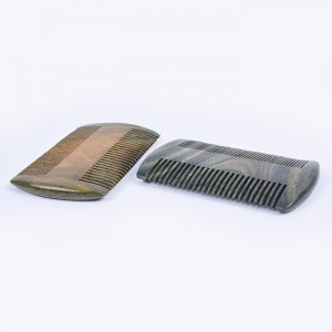 Dongshen beard comb wholesale private label high quality wood double action fine and thick tooth beard care comb