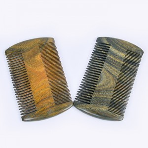 Dongshen beard comb wholesale private label high quality wood double action fine and thick tooth beard care comb