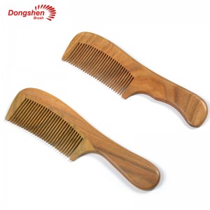 Dongshen Wooden Hair Comb Private Label Natural Handmade Green Sandalwood Hair Comb para sa Lalaki Babaye ug Bata