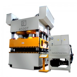 Хидравлична машина за щамповане на метални стоманени врати с капацитет 4500 тона