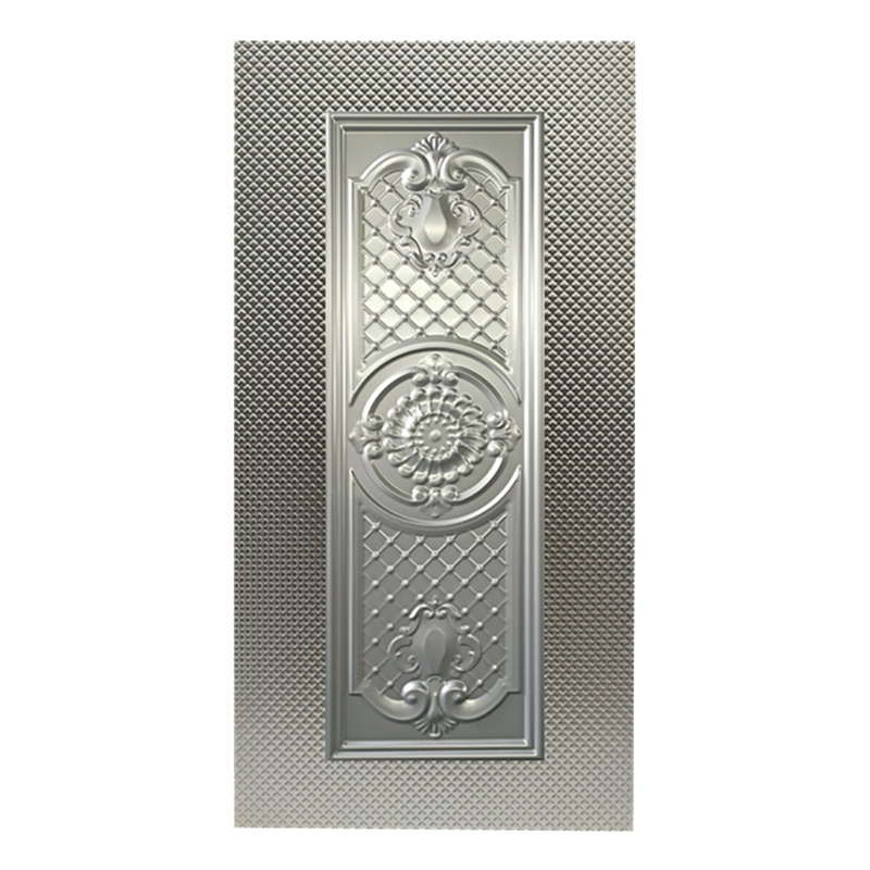 Immagine in primo piano della lamiera di acciaio laminato a freddo con design in rilievo