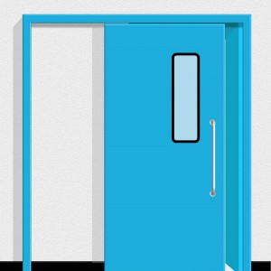 Pintu Geser Manual Untuk Aplikasi Rumah Sakit Jenis Terbuka Tunggal dengan Jendela Pemandangan pintu ayun manual kedap udara berkualitas tinggi dengan pelat paduan aluminium untuk garansi 10 tahun.