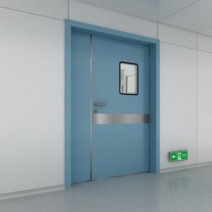 Porte battante manuelle pour application hospitalière Portes battantes manuelles de haute qualité à ouverture et à moitié avec plaque en alliage d'aluminium pour une garantie de 10 ans
