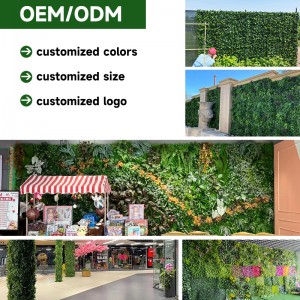 kunstmatige plantenmuren Aangepaste kunstplantenmuur in jungle-stijl voor huisdecoratie kunstmatige groene muur olijfblad