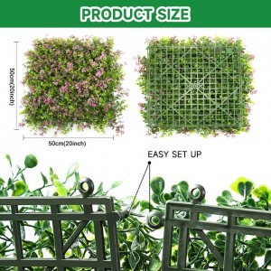 Solarachadh Gàrraidh Decor Unti-UV Boxwood Green Hedge Plant Panel Balla Feòir Artificial