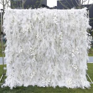 Nyári virágok fali mesterséges fehér rózsa 3D hortenzia virág fali hátteret esküvői rendezvény színpadi dekorációjához