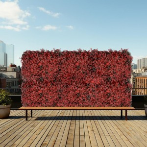 DYG Simulació de plàstic que penja el sistema verd de flors artificials a la paret de fons de plantes per a la venda