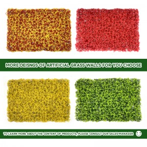 Nova Dezajno Ĝardeno Dekoracio Plasto Falsa Verda Herbo Planto Muro Artefarita