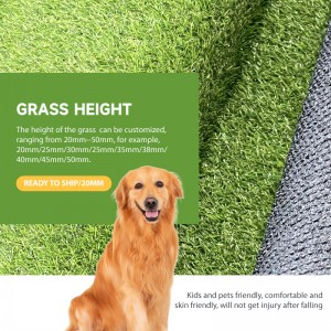 Alfombra de césped artificial de césped artificial de 2,0 cm para decoración do hogar, alfombra verde, herba sintética