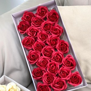 Comerț cu ridicata 25 bucăți săpun trandafiri capete cutie cadou floral parfumat petrecere de nuntă floare decorativă artificială de săpun