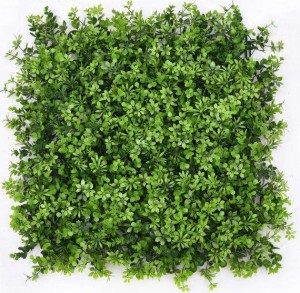 Izimbali Zokwenziwa I-Boxwood Grass 50*50cm Uthango Lwengadi Engasemva Kwendlu Okuhlaza Okuluhlaza Okuhlotshiswe Ngangasemuva Amaphaneli I-Topiary Hedge Plant