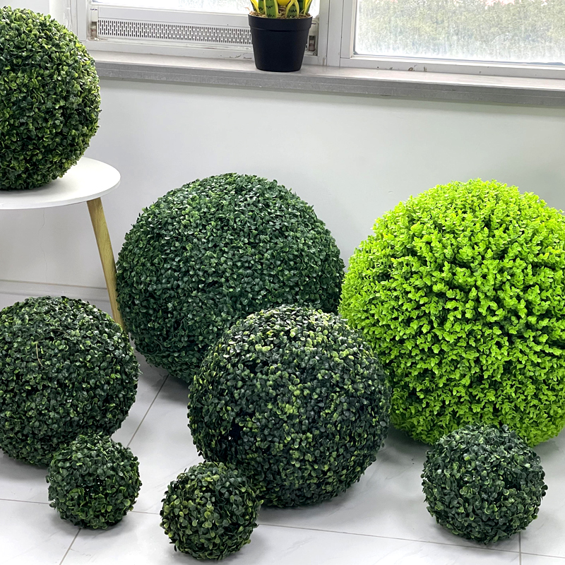 Faux Plants Decorative Grass Balls Artificial Boxwood Balls Topiary Featured Image