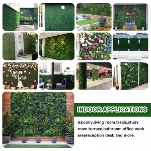 New Design Garden Dekor Plastik Fake Green Grass Plant Wall Kënschtlech