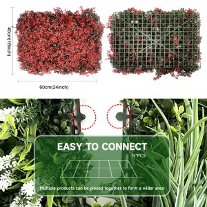 DYG सिमुलेशन प्लास्टिक ह्याङ्गिङ हरियो प्रणाली कृत्रिम फूल प्लान्ट ब्याकड्रप पर्खाल बिक्रीको लागि