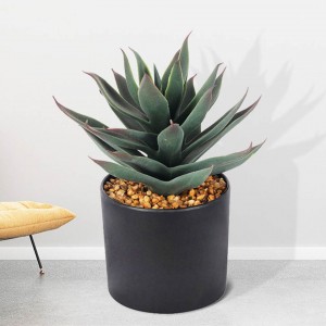 6.7 "Hichte yn potten teksturearre keunstmjittige succulenten Bonsai Faux Cactus Aloe Premium syntetyske succulenten plant mei pot