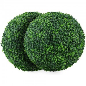 Plantas artificiais ecológicas com proteção UV, bolas decorativas de grama, bolas de buxo artificial, topiaria