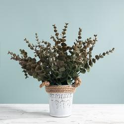 סיטונאי סימולציה ריאלית פלסטיק פרחים וצמחים ירוקים אמנות חתונה זר אקליפטוס מלאכותי