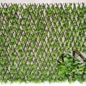 Mengembangkan PE daun laurel willow trellis pagar daun plastik Menegak Boleh dikembangkan Faux Ivy Privasi Pagar lindung nilai taman