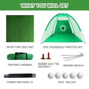 Golf Set includes Golf Mat,Tees and Practice Net for Backyard Driving Golf Hitting Net