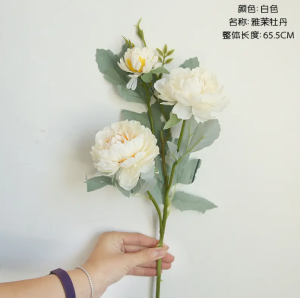 Vintage Artificial Peony Silk Flowers Bouquet for Home Wedding Decoration