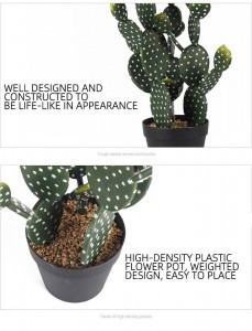 Plantes vertes tropicales du désert, plantes d'intérieur en plastique, cactus succulents artificiels avec pot pour la décoration de la maison