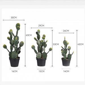 Tropical desert green plants indoor plastic plant artificial succulent cactus plants with potted for home decor