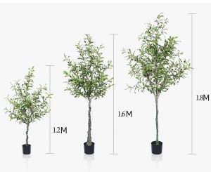 Home Office Shopping Mall စတိုးအလှဆင်မှုအတွက် 120 စင်တီမီတာ 3.95FT သံလွင်ပင်အတုပြုလုပ်ထားသော Faux သံလွင်ပင်အတုအပင်