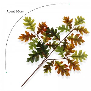 12pcs Artificial Oak Tree Leaves Branch For Plant Wall Background Wedding