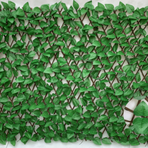 Konstgjord murgröna expanderbar pil spaljé häck konstgjord infällbar plast blad staket