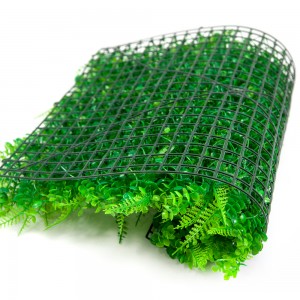 실내 옥외 훈장을 위한 배려 자유로운 인공적인 산울타리 회양목 패널 녹색 식물 수직 정원 벽