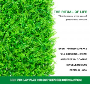 Bezstarostný umelý živý plot Buxusové panely Zelená rastlina Vertikálna záhradná stena pre vnútornú vonkajšiu dekoráciu