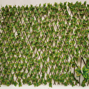 Jardín extensible de plástico artificial hojas de laurel enrejado panel de bambú estera de boj valla de privacidad de hiedra seto