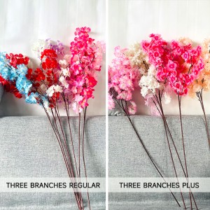 Fleurs d'arbre artificielles, Branches de fleurs de cerisier avec feuille pour décoration de mariage
