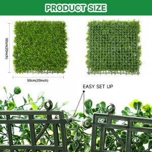 Paneles de hierba verde de seto de boj de imitación, decoración interior y exterior Anti-UV, pared de hierba de Planta Artificial