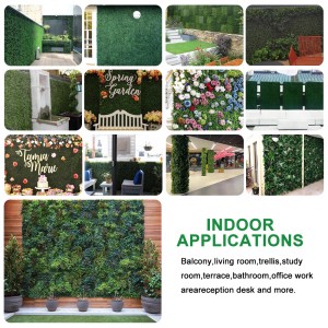 Artificial Plant Wall Vertical Garden Plastic Plant Hedge Wall Boxwood Hedge Panel for Home Decoration
