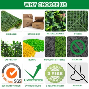 Artificial Boxwood Panels Topiary Hedge Plant UV Protected Privacy Screen Outdoor Indoor Use Garden Fence Artificial Grass wall