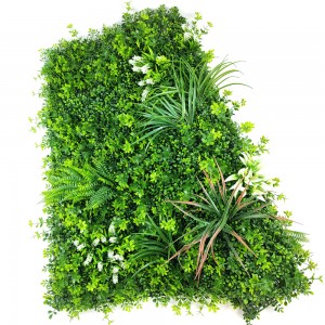 ກໍາແພງສວນແນວຕັ້ງສໍາລັບການຕົກແຕ່ງພາຍໃນເຮືອນນອກເຮືອນປ້ອງກັນ UV ພາດສະຕິກຄຸນນະພາບສູງ Green Plant Panels ລົດຊາດເຂດຮ້ອນ
