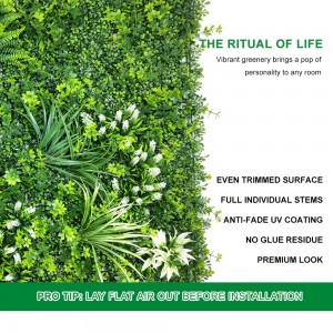 Vertikal trädgårdsvägg för inomhus utomhusdekor UV-skydd Plast Högkvalitativ gröna växtpaneler Tropisk smak