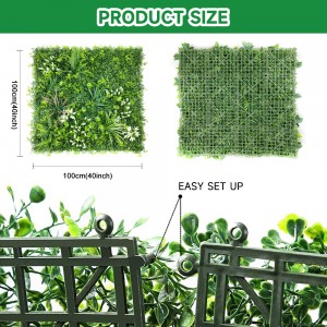 Vertikalna vrtna stena za notranjo dekoracijo na prostem Plastika z UV-zaščito, visokokakovostne plošče za zelene rastline, tropskega okusa