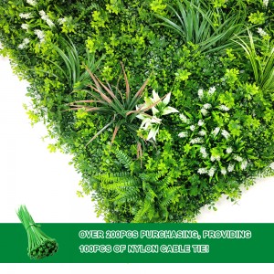 Vertikalni vrtni zid za unutrašnju vanjsku dekoraciju UV zaštitu Plastične visokokvalitetne zelene biljne ploče Tropski okus