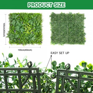 Vegetal artificiel Uv-resistant and Flame-retardant uv artificial plant wall panel green grass wall Artificial foliage Wall