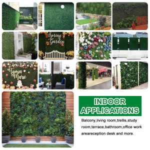 Artificial Plant Wall Vertical Garden Plastic Plant 20inch Hedge Wall Boxwood Hedge Panel Home Decoration